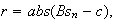 $r=abs(Bs_{n}-c),$